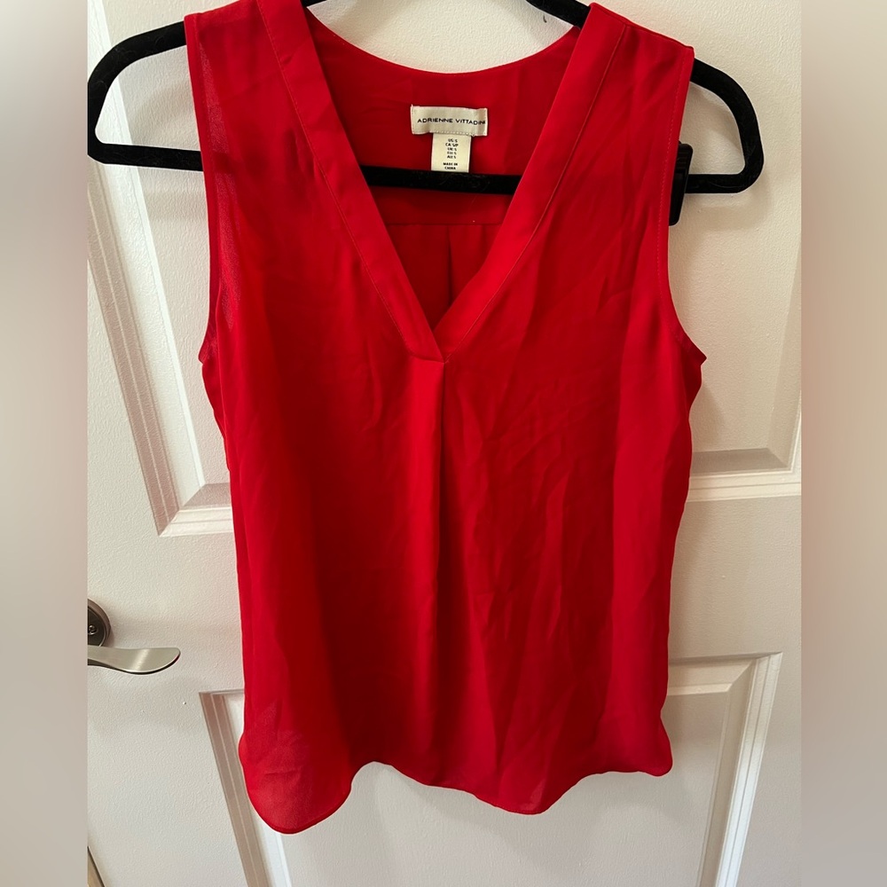 Red sleeveless blouse Adrienne Vittadini